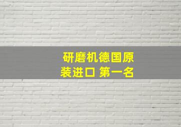 研磨机德国原装进口 第一名